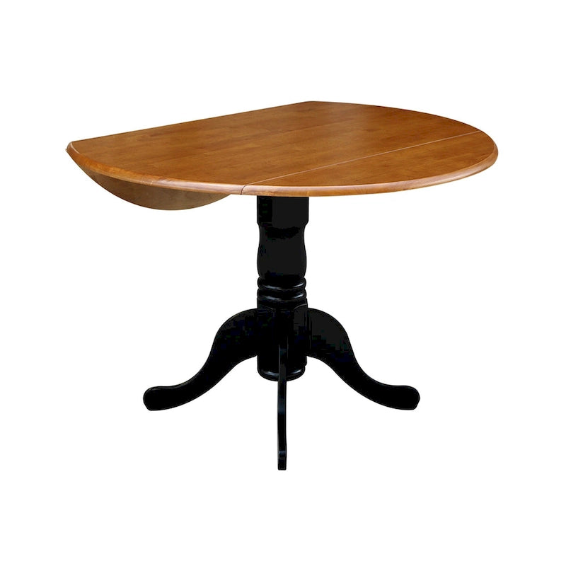 42 in. Drop Leaf Table with 4 Cross Back Dining Chairs - 5 Piece Set