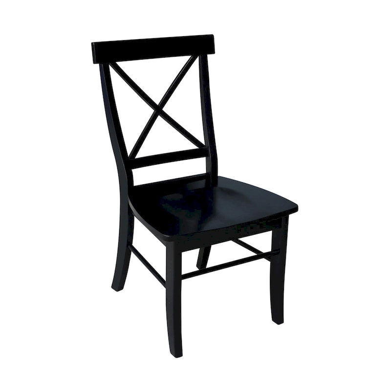 42 in. Drop Leaf Table with 4 Cross Back Dining Chairs - 5 Piece Set