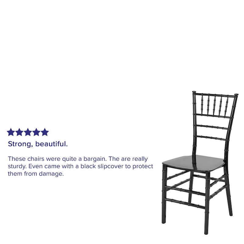Resin Stackable Chiavari Chair - 15W x 18.75D x 35H - 15W x 18.75D x 35H