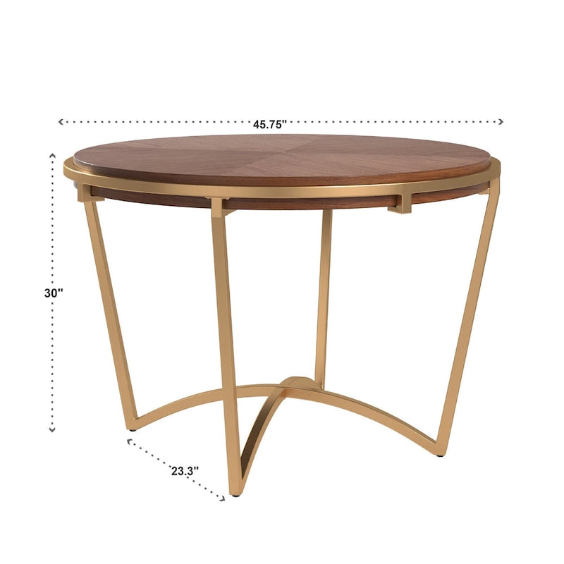 Vanderson Natural Wood and Gold Dining Set by iNSPIRE Q Modern