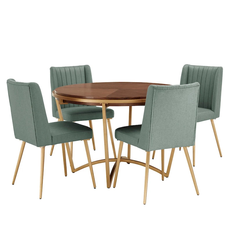Vanderson Natural Wood and Gold Dining Set by iNSPIRE Q Modern