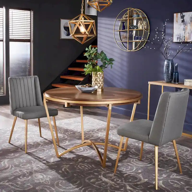 Vanderson Natural Wood and Gold Dining Set by iNSPIRE Q Modern