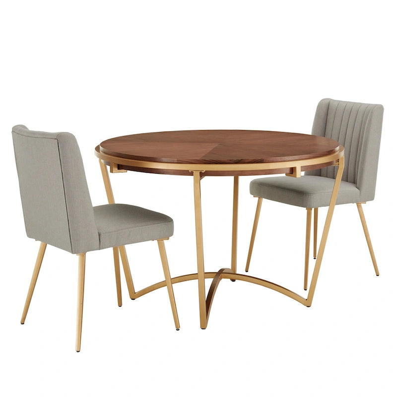 Vanderson Natural Wood and Gold Dining Set by iNSPIRE Q Modern