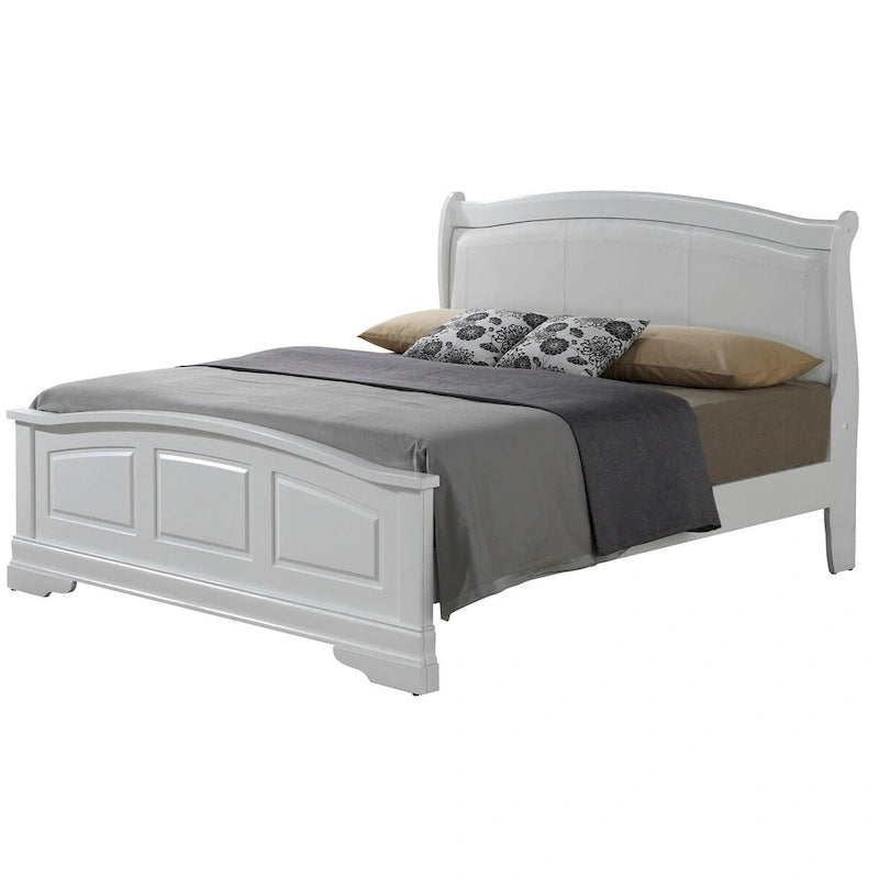 Louis Philippe Upholstered Wood King Panel Bed