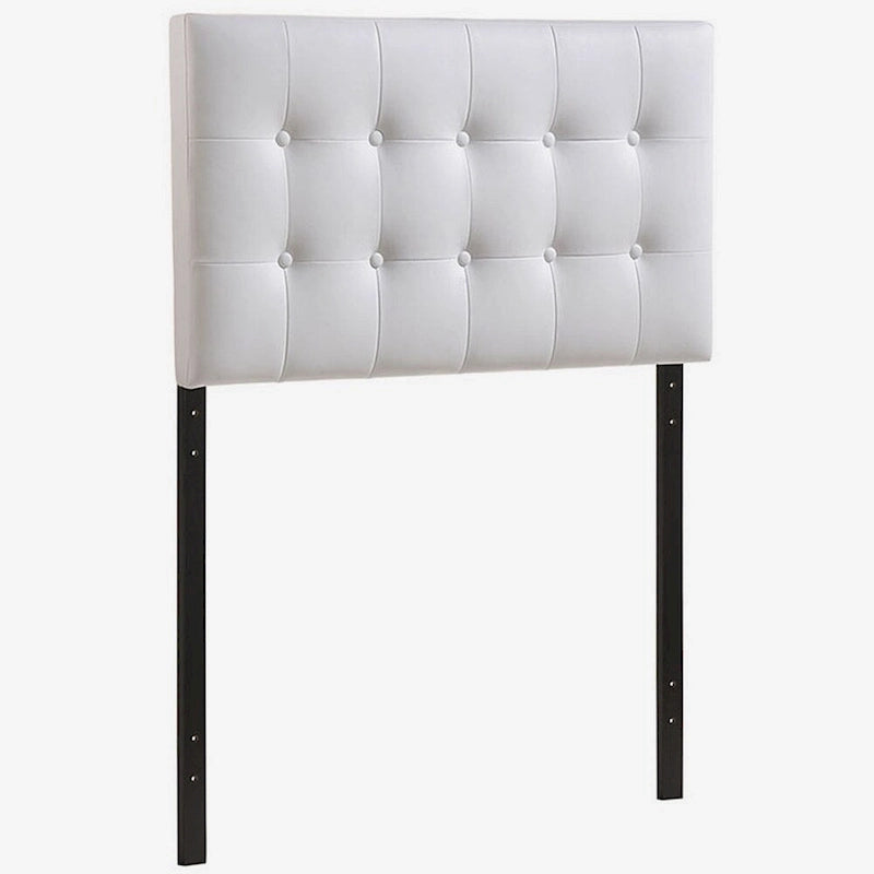 Heritage Stylish White Upholstered Twin Size Headboard