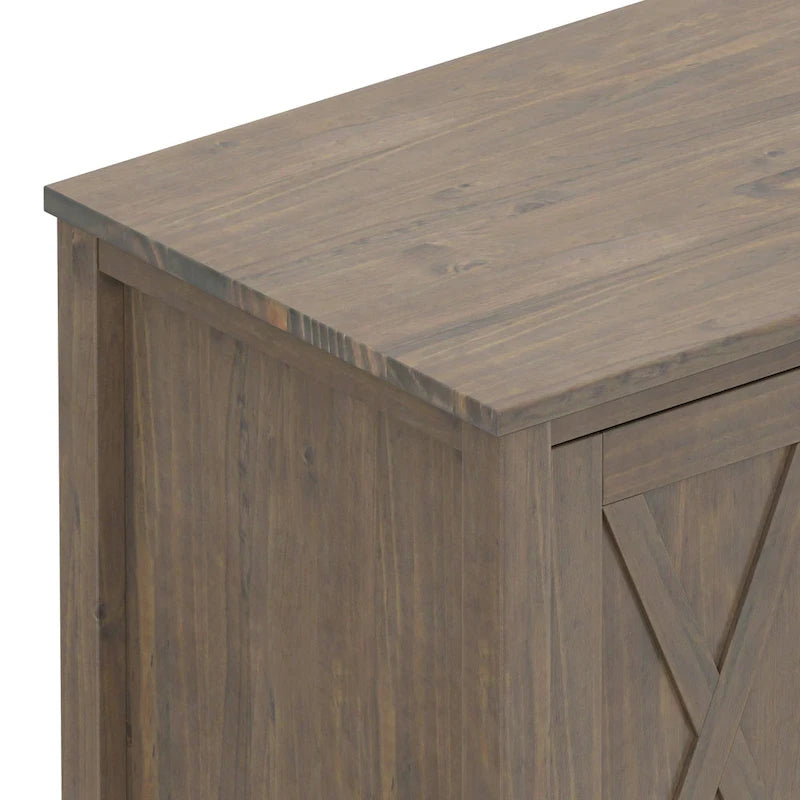 WYNDENHALL Cantina SOLID WOOD 72 inch Wide Transitional TV Media Stand in Smoky Brown For TVs up to 80 inches