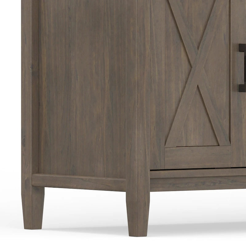 WYNDENHALL Cantina SOLID WOOD 72 inch Wide Transitional TV Media Stand in Smoky Brown For TVs up to 80 inches