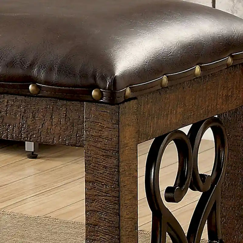 Tood Traditional Faux Leather Dining Bench by Furniture of America