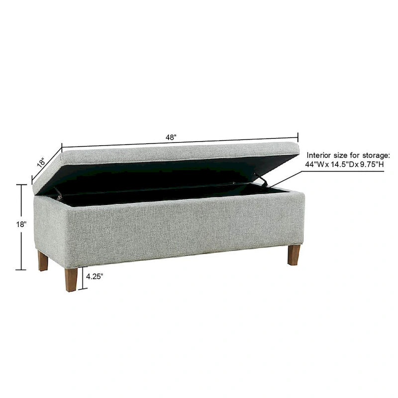 Banc d'appoint de rangement bleu à fermeture amortie