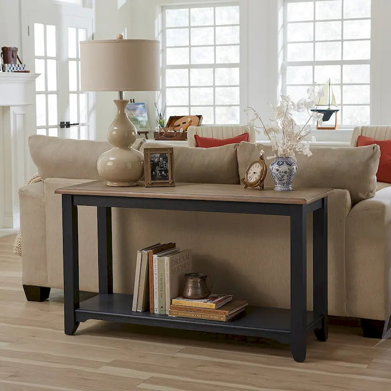 Summerville Navy Wire Brushed Sofa Table Living Room Accent