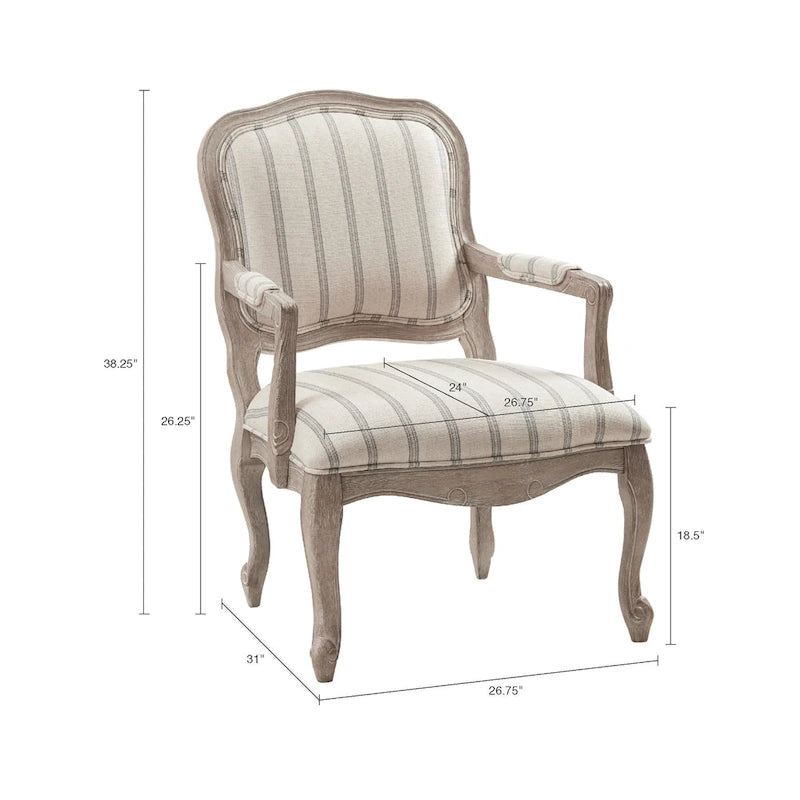 Madison Park Charlotte Natural Camel Back Exposed Wood Chair