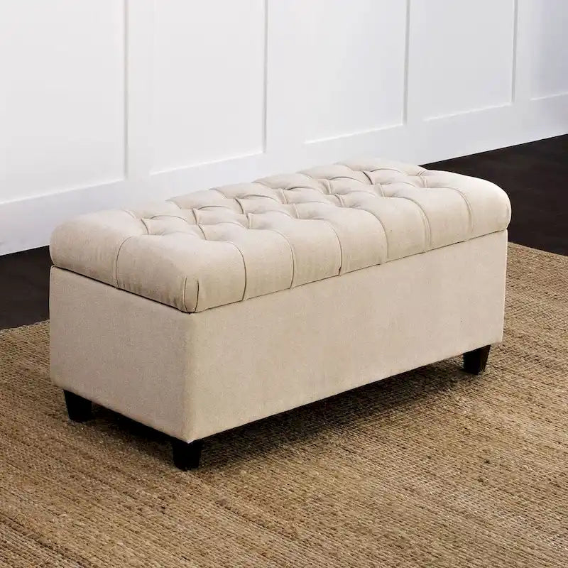 Banc de rangement capitonné