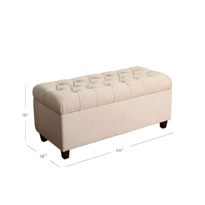 Banc de rangement capitonné