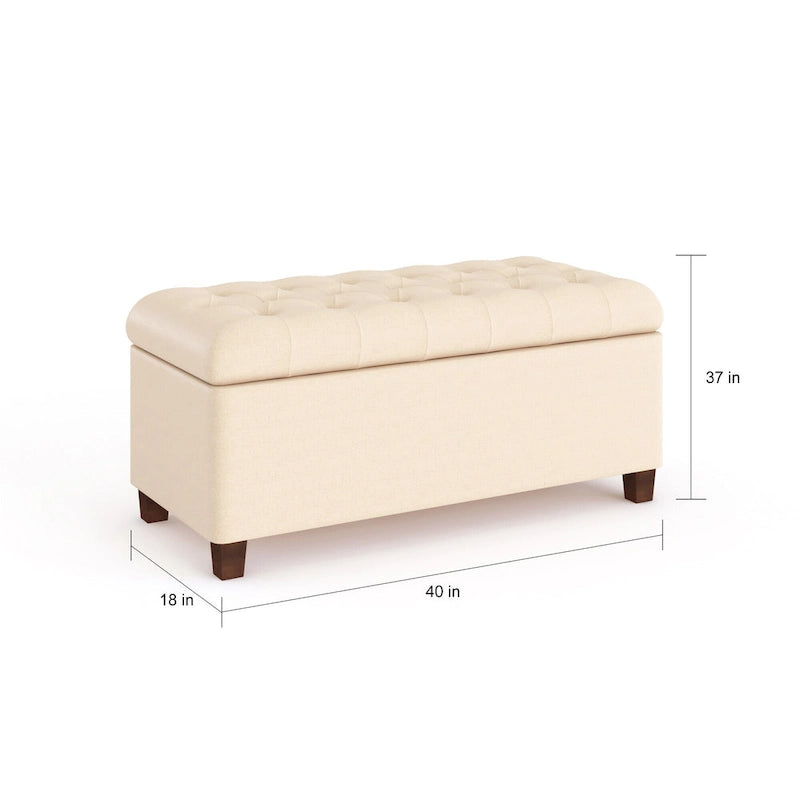 Banc de rangement capitonné