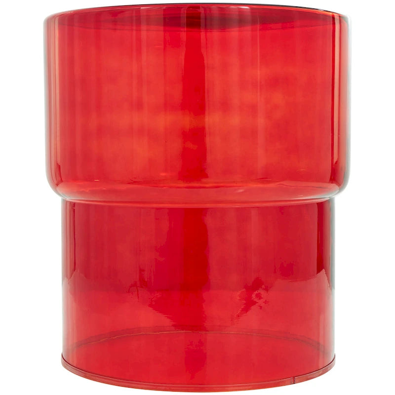 Glass Modern Accent Table - Clear or Red - Roche River Decor
