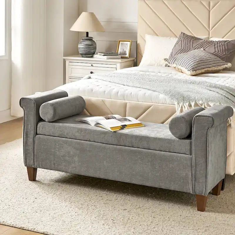 Rita 54.3 Wide Traditional Storage Bench with 2 Pillows by HULALA HOME