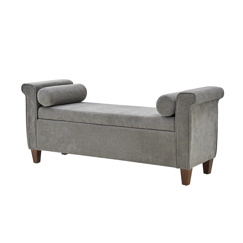 Banc de rangement traditionnel de 138 cm de large avec 2 coussins