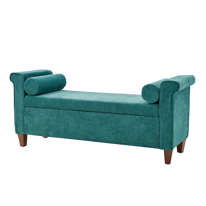 Banc de rangement traditionnel de 138 cm de large avec 2 coussins