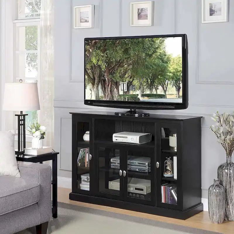 Convenience Concepts Summit Highboy 60 TV Stand with Storage Cabinets and Shelves