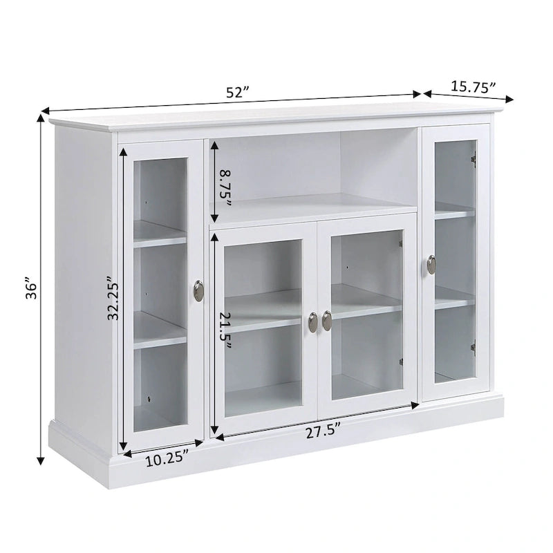 Convenience Concepts Summit Highboy 60 TV Stand with Storage Cabinets and Shelves