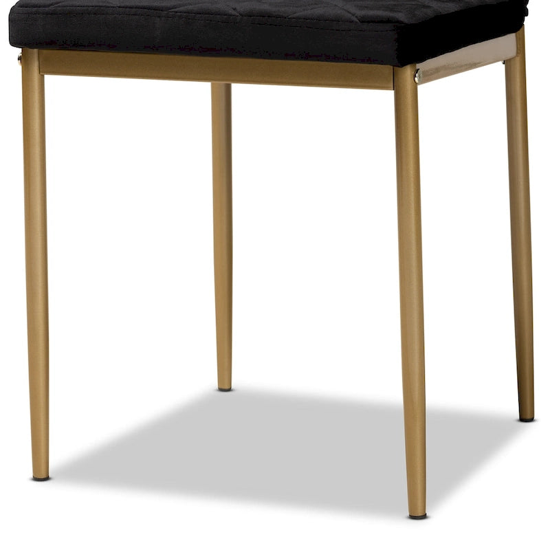 Blaise Modern Luxe and Glam 4-Piece Velvet and Metal Dining Chair Set
