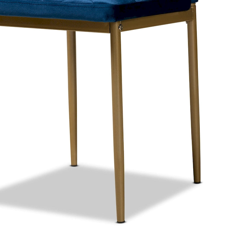 Blaise Modern Luxe and Glam 4-Piece Velvet and Metal Dining Chair Set
