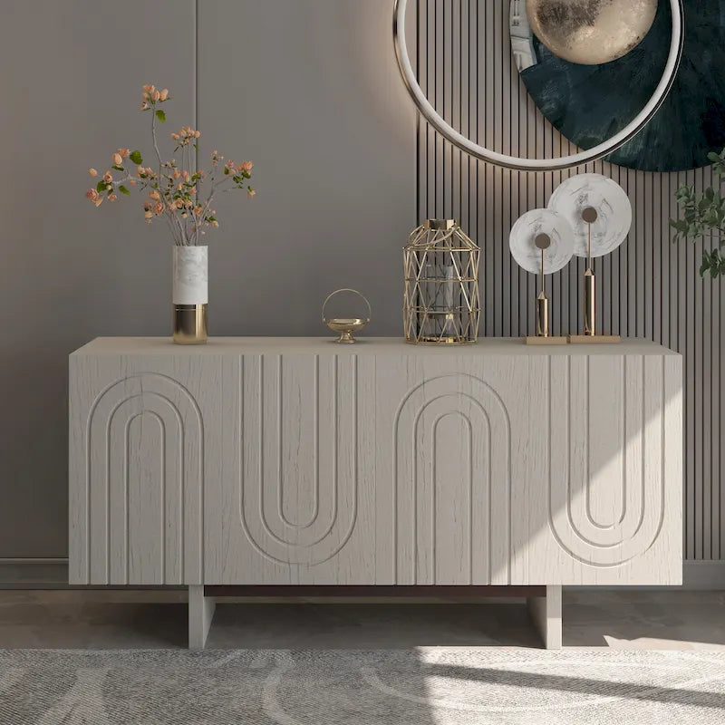 Meuble de rangement d'appoint moderne avec 4 portes