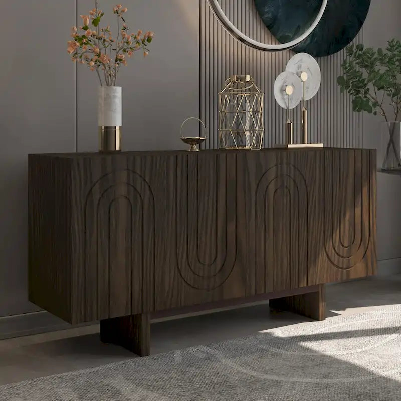 Meuble de rangement d'appoint moderne avec 4 portes