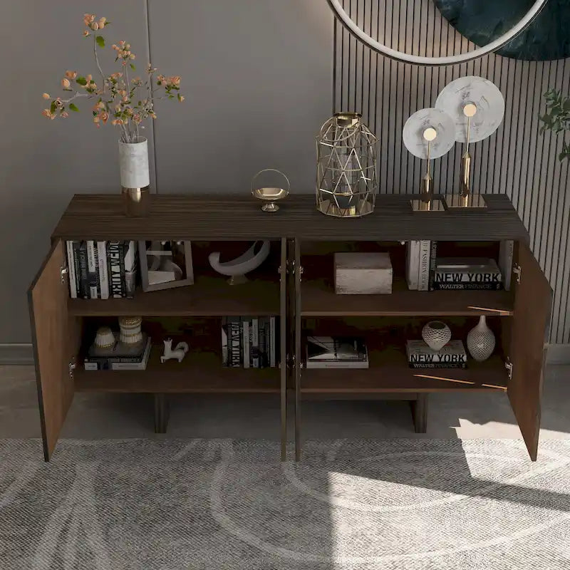 Meuble de rangement d'appoint moderne avec 4 portes