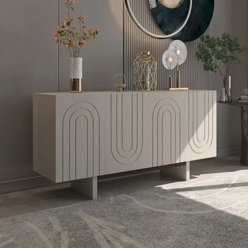Meuble de rangement d'appoint moderne avec 4 portes