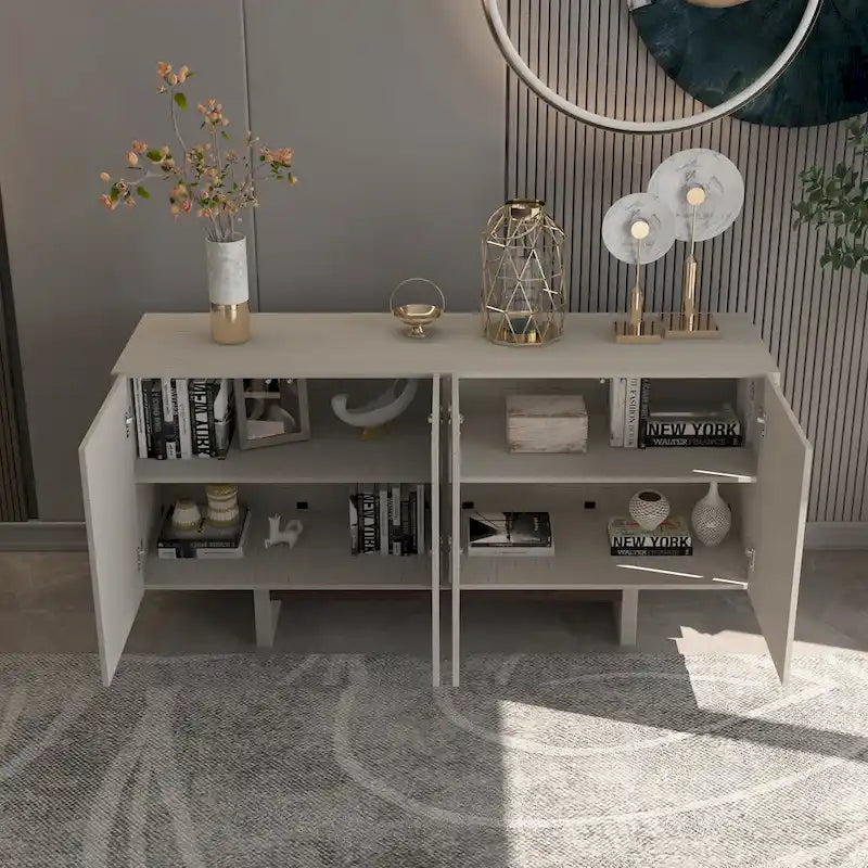 Meuble de rangement d'appoint moderne avec 4 portes