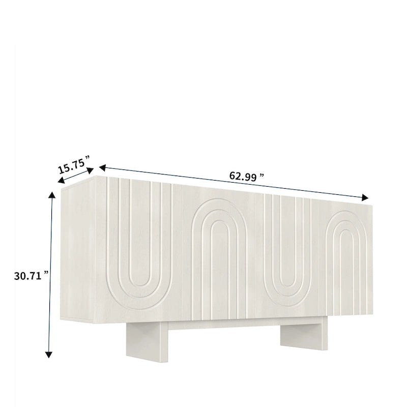 Meuble de rangement d'appoint moderne avec 4 portes