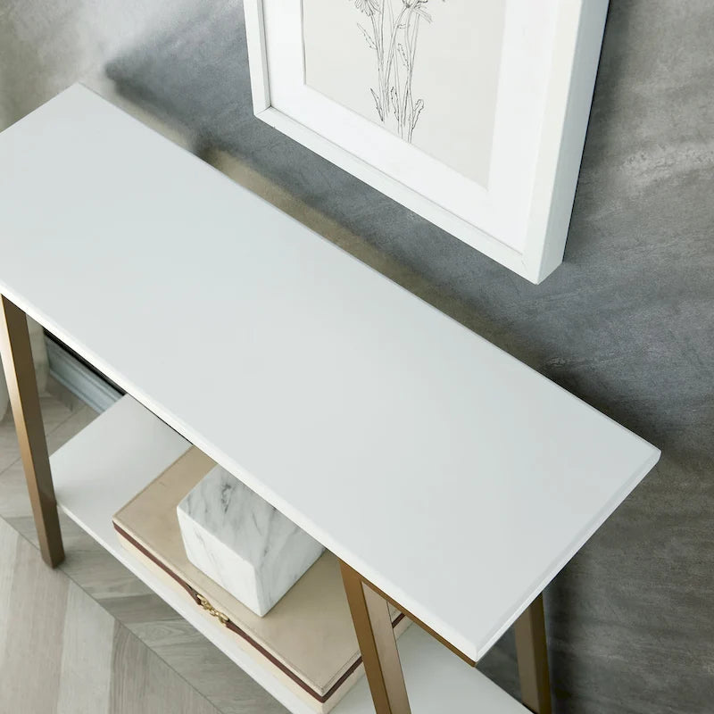 Leick Home Mixed Metal and Wood Hall Console Sofa Table