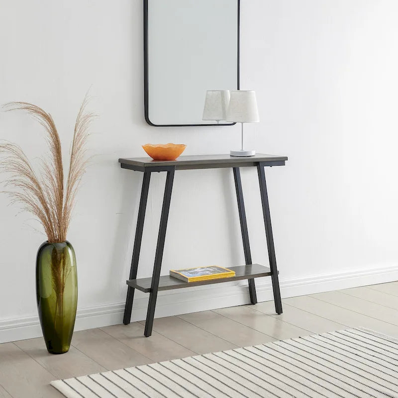 Leick Home Mixed Metal and Wood Hall Console Sofa Table