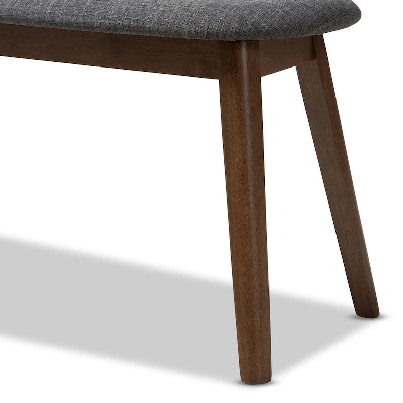 Mid-Century Fabric Upholstered Bench by Baxton Studio