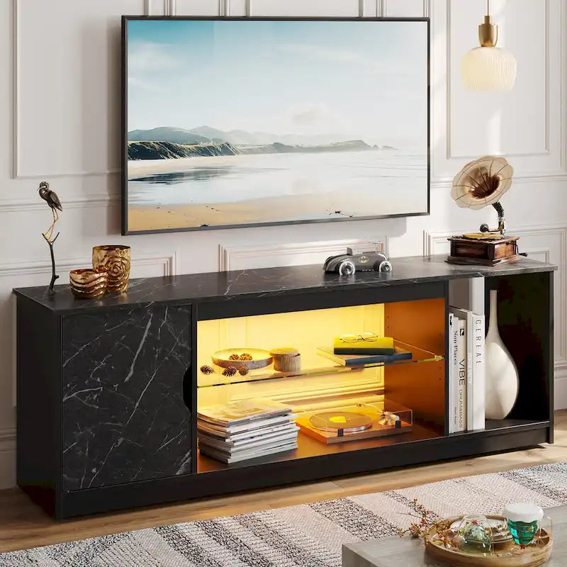 Modern TV Stand for up to 65 TVs Gaming Entertainment Center with Adjustable Shelves for PS5 - 58 inches