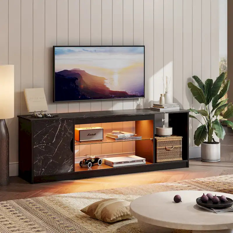Modern TV Stand for up to 65 TVs Gaming Entertainment Center with Adjustable Shelves for PS5 - 58 inches