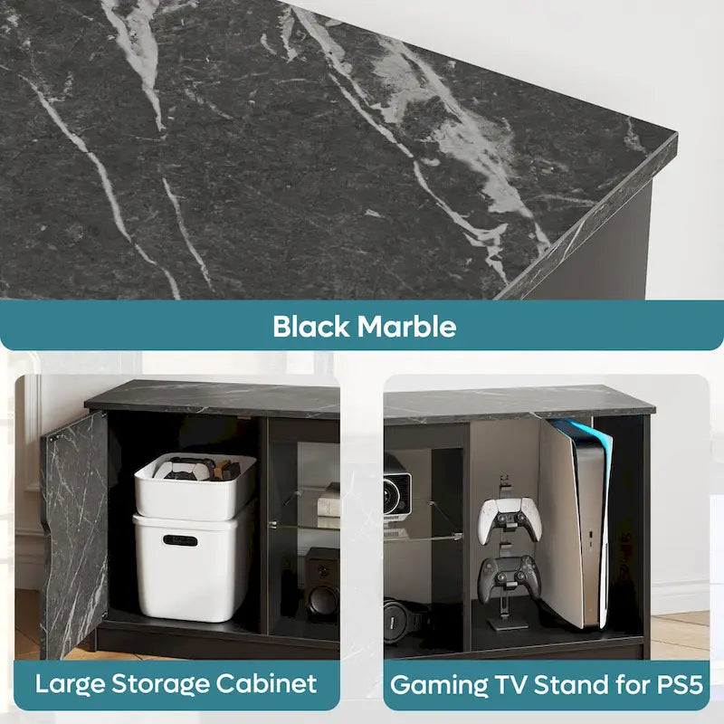 Modern TV Stand for up to 65 TVs Gaming Entertainment Center with Adjustable Shelves for PS5 - 58 inches
