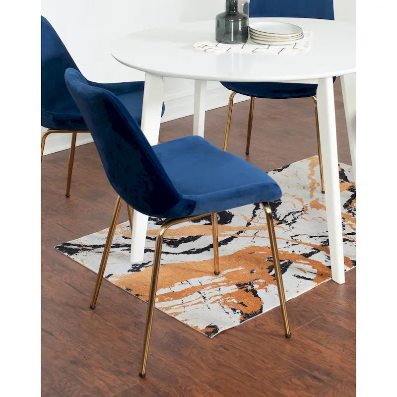 Roundhill Furniture Aufurr Contemporary 3-Piece Dining Set, White Round Table and 2 Chairs