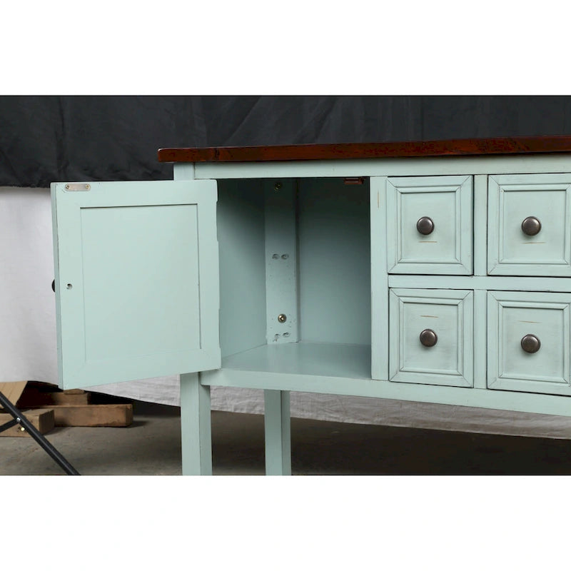 Retro Style Buffet Sideboard Wood Console Table with Bottom Shelf, Easy Assemble, for Living Room, Kitchen, Entryway