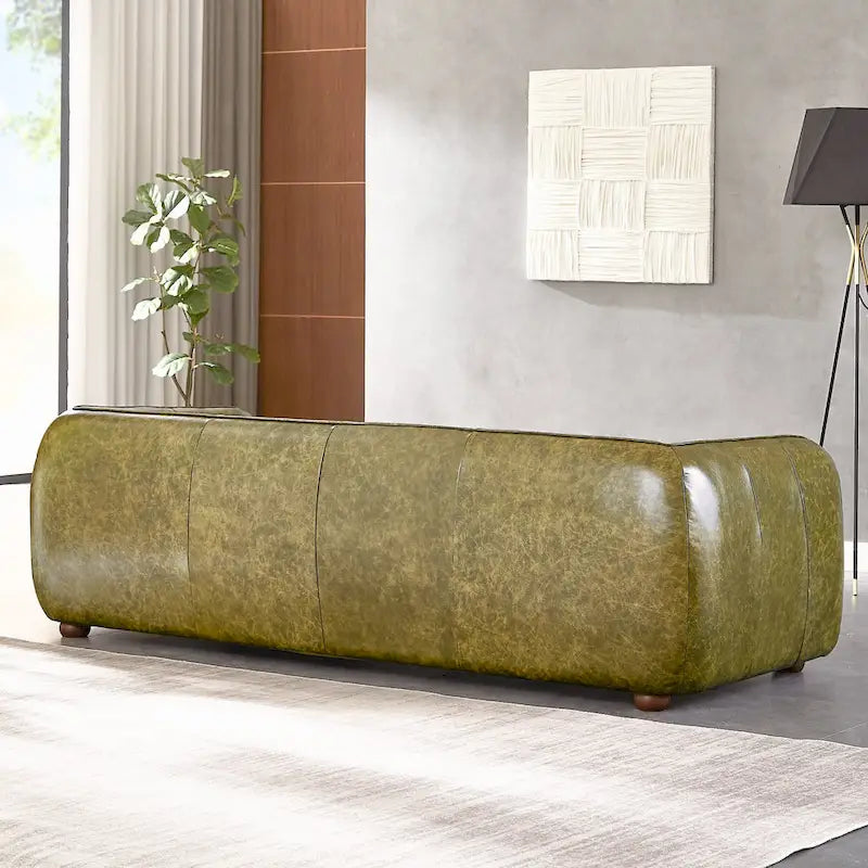 Mayla Mid Century Modern Luxury Italian Leather Couch