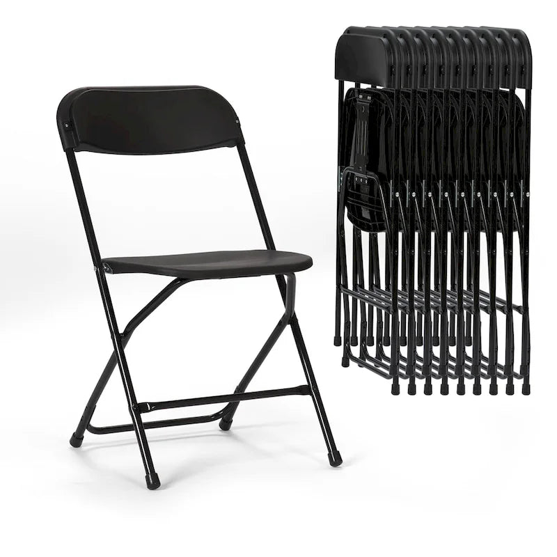 Ukuowu 10 Pack Plastic Folding Chair 350lb. Capacity for Events Office Wedding Party Picnic Kitchen Dining