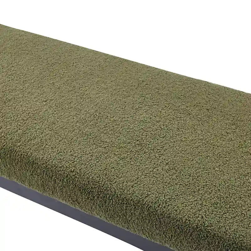 Porthos Home Rue Teddy Fabric Upholstered Bench with Steel Legs