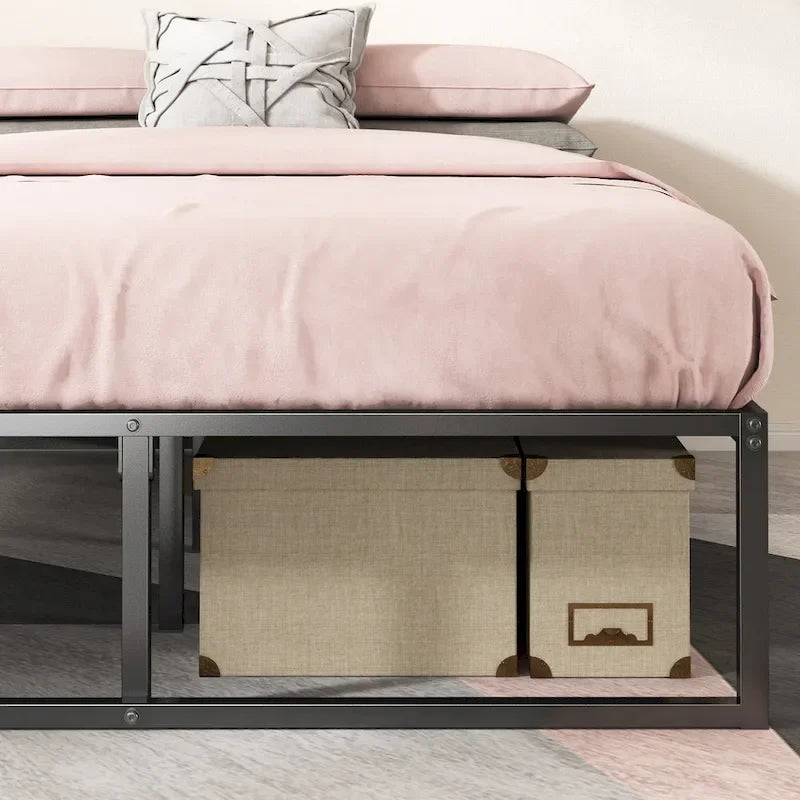 Priage by Zinus Black Metal 14-inch Platform Bed