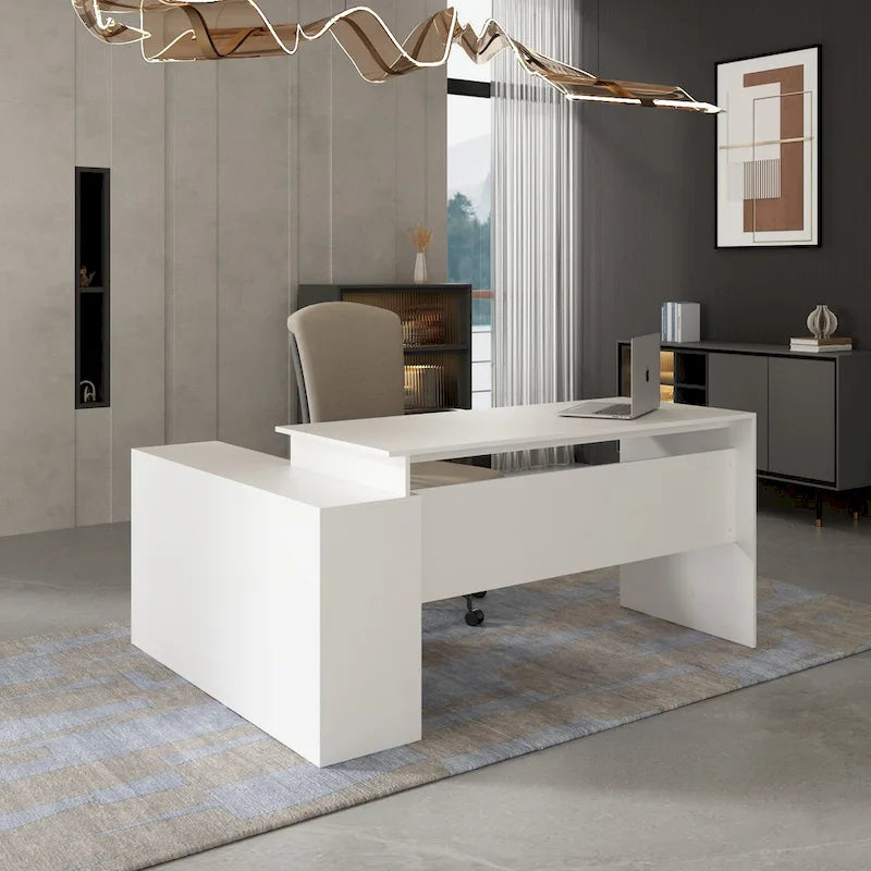 Kerrogee Computer Desk L-Shaped Corner Desk Workstation Reversible