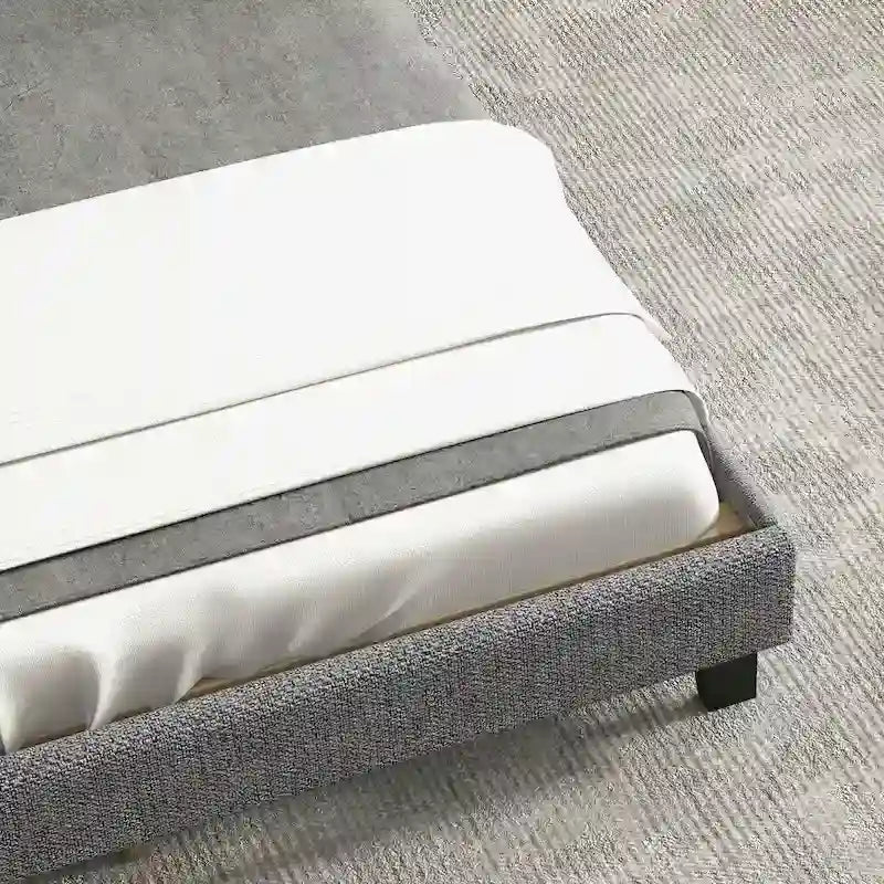 Bed Frame with Upholstered Button Tufted Headboard