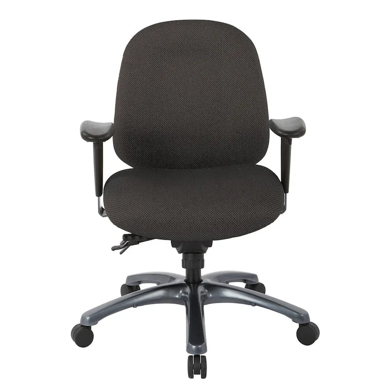 Multi-Function Mid-Office Chair with Seat Slider and Titanium Finish Base