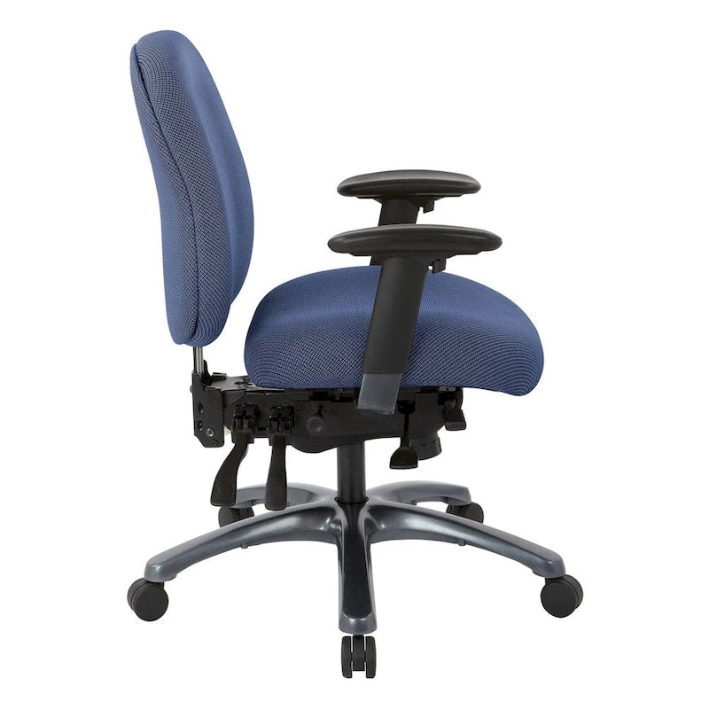 Multi-Function Mid-Office Chair with Seat Slider and Titanium Finish Base