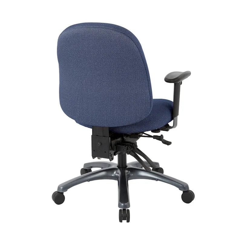 Multi-Function Mid-Office Chair with Seat Slider and Titanium Finish Base