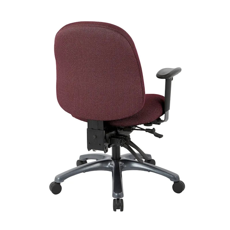 Multi-Function Mid-Office Chair with Seat Slider and Titanium Finish Base